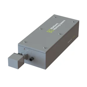 MPERIA 15 W UV-lasermärkningssystem, visat i en bakifrån vinklad produktvy för precisionsmässig permanent märkning.