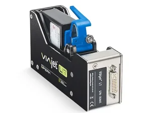 Matthews Marking Systems VIAjet L1 termiskt Bläckstråle -skrivhuvud med installerad bläck skrymmande burar.