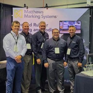 Matthews Marking Systems teamet vid monter på ITEC 2020-mässan