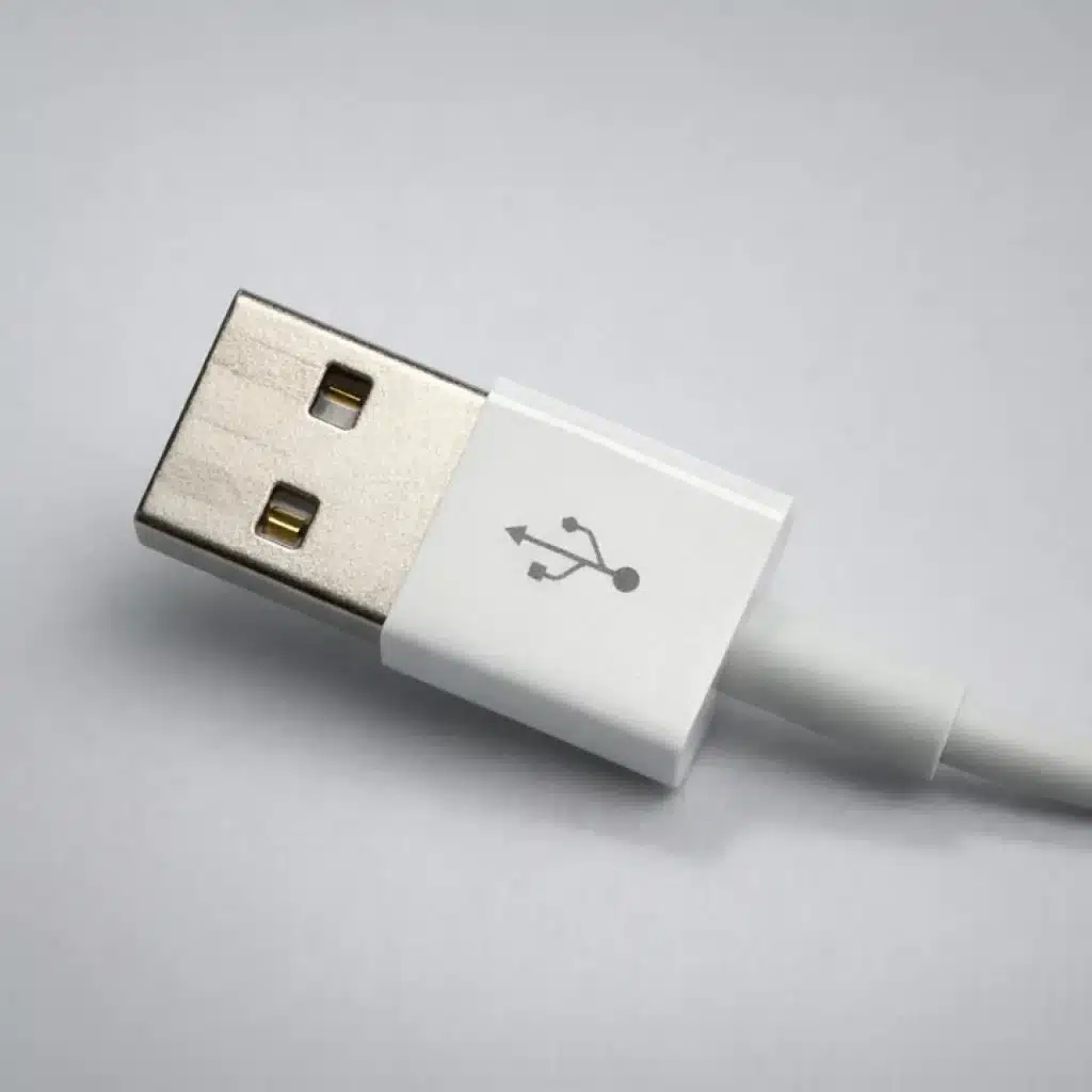 lasermärkning på USB-kabelns högra sida